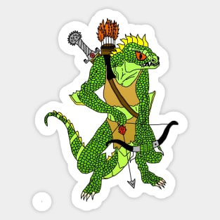 Fantasy Lizardman Warrior Sticker